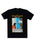 Black t-shirt with 'The Queen's Gambit' graphic design on a white background
