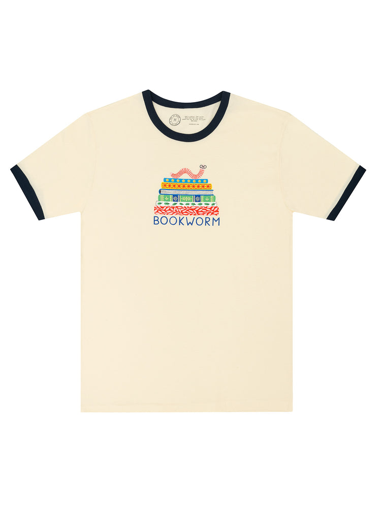 Bookworm unisex ringer t-shirt