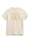 A cream-colored short-sleeve crewneck t-shirt featuring a colorful graphic on the chest that reads 'Pumpkin Patch Book Club' surrounded by a floral border.