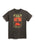 A dark gray short-sleeve t-shirt with a vintage-style graphic on the chest featuring a pig, a windmill, and the text 'Animal Farm' and 'George Orwell'.