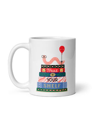 Treat Your Shelf Bookworm mug