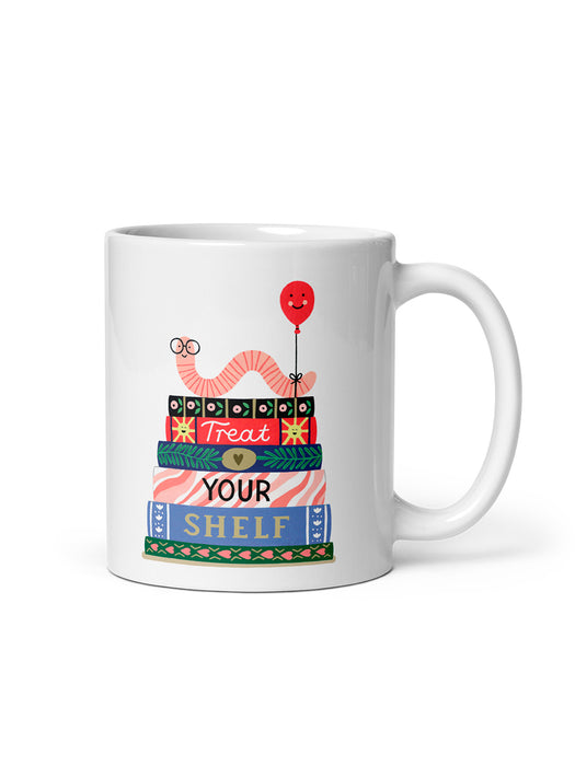 Treat Your Shelf Bookworm mug