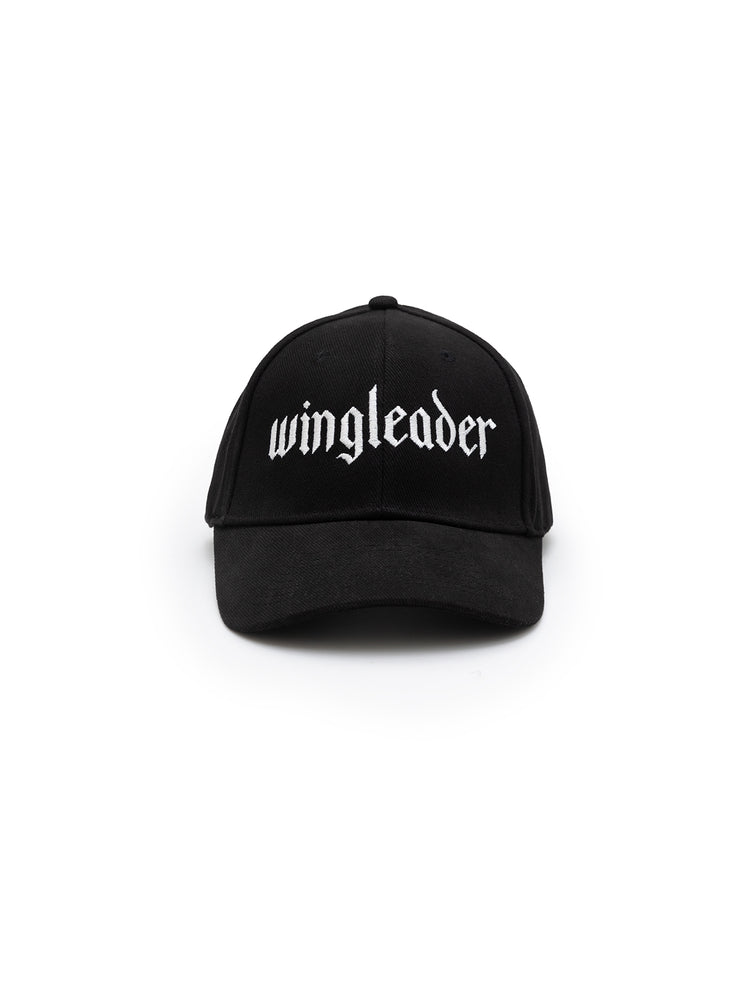 A black baseball cap with 'wingleader' written in white text on the front.