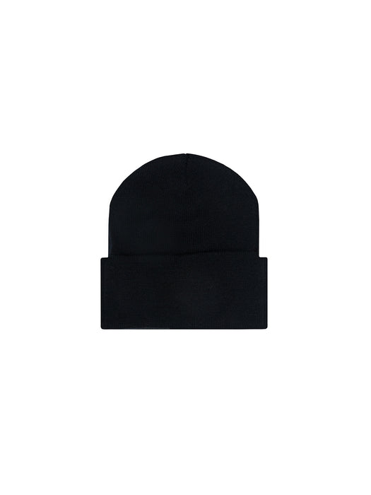 Black beanie on a white background