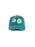 Teal cap with 'hi' speech bubble graphics on a white background