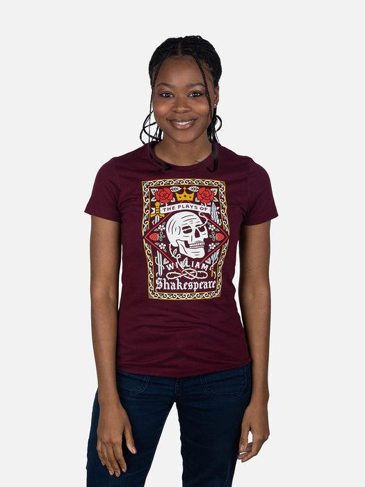 The Plays of William Shakespeare (Tanamachi) women's crew t-shirt