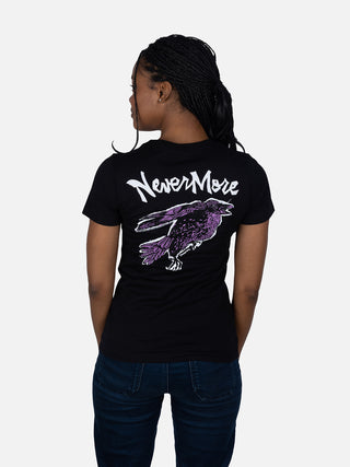 Edgar Allan Poe Nevermore Raven women's crew t-shirt