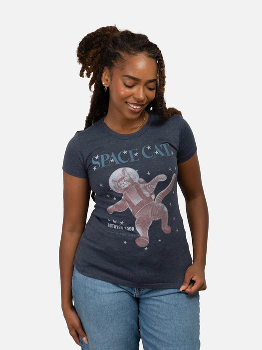 Space Cat women's crew t-shirt