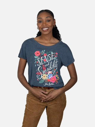 Sense and Sensibility (Puffin in Bloom) women's relaxed fit t-shirt