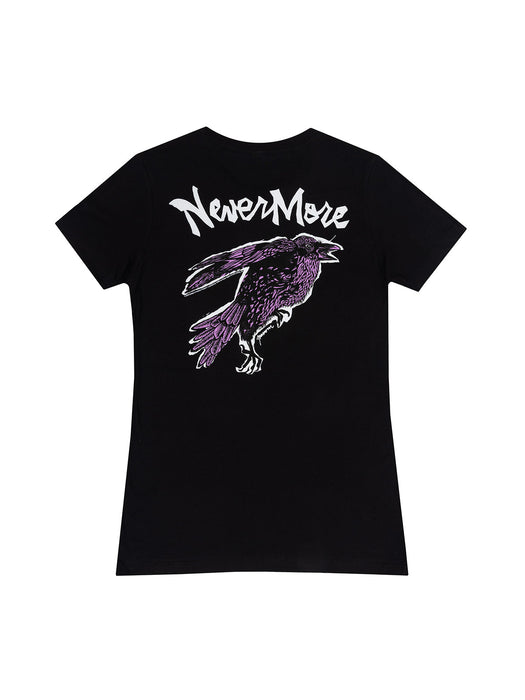Edgar Allan Poe Nevermore Raven women's crew t-shirt