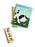 A children's board book titled "The Poky Little Puppy" shown with its gold-patterned spine and a small matching bookmark featuring illustrated animals, photographed on a clean white background.