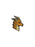 Enamel pin with an illustration of a dragon in brass with a black nickel finish.