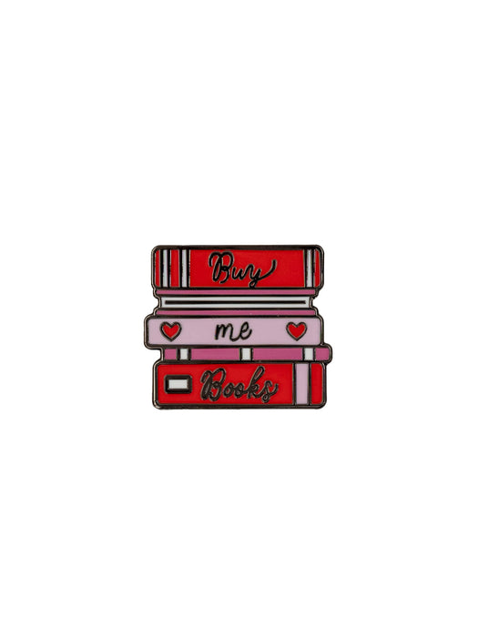 Buy Me A Book Stack enamel pin