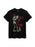 A black short-sleeve graphic t-shirt featuring a skeleton illustration and the text 'Do you know what it means to be loved by Death?' in red and white, displayed against a plain white background.