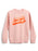 A light pink crewneck sweatshirt featuring a retro-style graphic on the chest that reads 'Season's Readings' in bubble lettering, displayed against a clean white background.