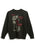 A dark charcoal heather gray crewneck sweatshirt featuring a graphic print of a skeleton leaning forward, with red and light gray text that reads 'Do you know what it means to be loved by Death?'.