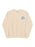 A cream-colored crewneck sweatshirt with blue cursive text on the left chest reading 'Read. Reflect. Connect.'