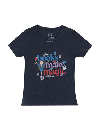 Matilda: Books Make Magic women's v-neck t-shirt