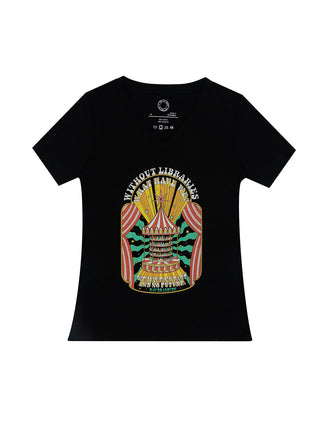 Ray Bradbury: Without Libraries women's v-neck t-shirt