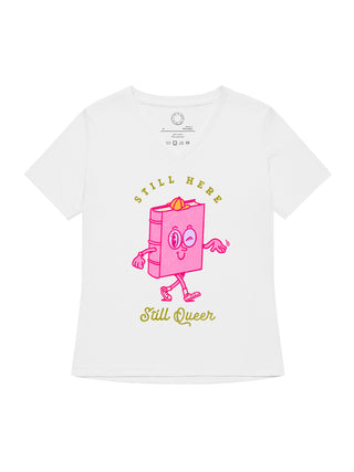 Still Here, Still Queer women's v-neck t-shirt