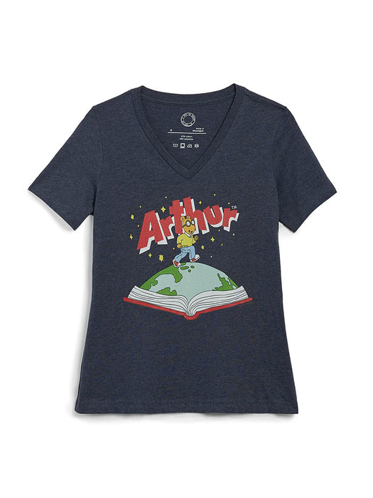 Arthur™: Open Book women's v-neck t-shirt