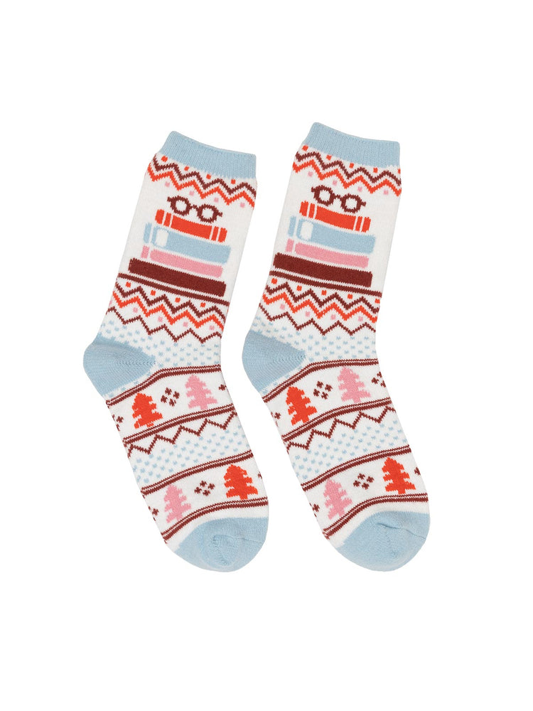TBR - To Be Read Book Stack cozy socks
