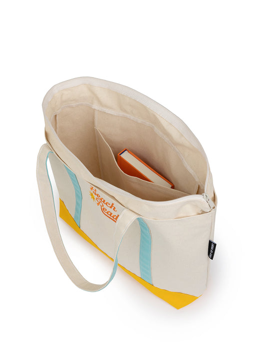 Beach Reads large zippered tote