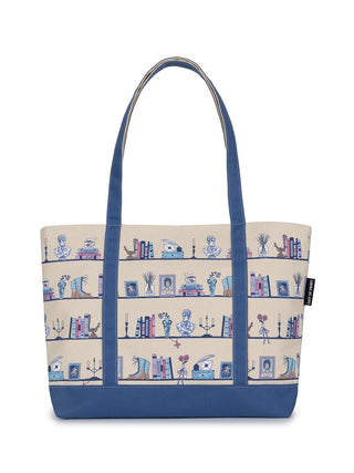 Pride and Prejudice Bookshelf large zippered tote
