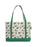 Arthur tote bag with book and globe pattern on a white background