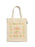 A natural canvas tote bag with a warm cream tone, featuring a decorative autumn-themed graphic that reads 'PUMPKIN PATCH BOOK CLUB' in orange, surrounded by orange pumpkins and green stars.