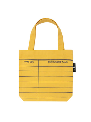Library Card: Yellow mini tote bag
