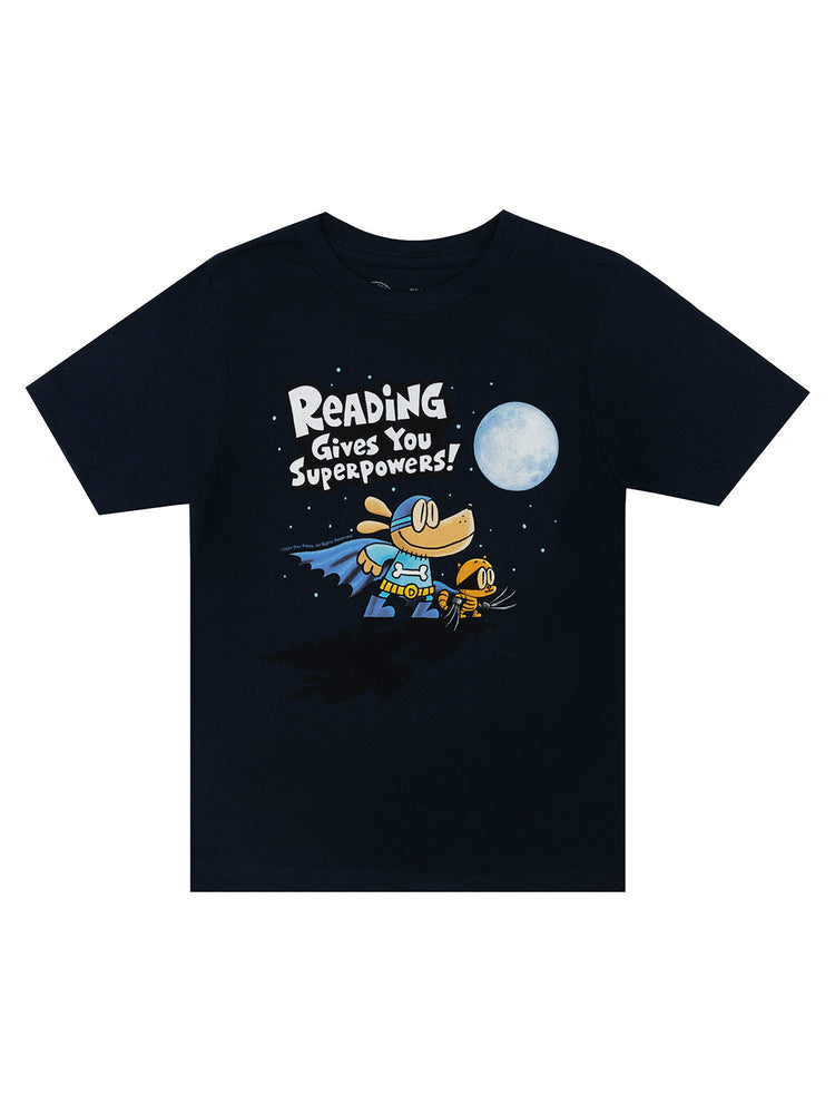 Dog Man: Reading Gives You Superpowers kids' t-shirt