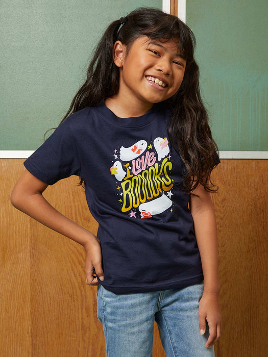 I Love Booooks kids' t-shirt