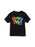 Black t-shirt with colorful 'Library Joy!' text on a white background