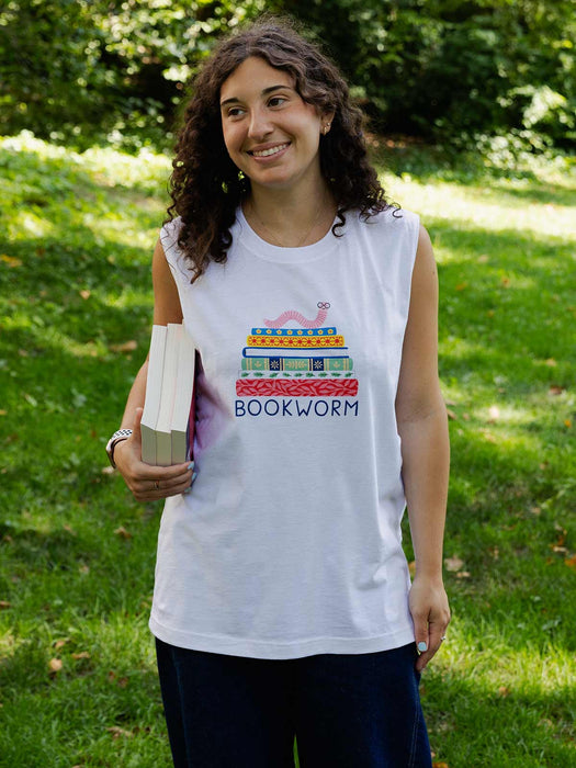 Bookworm unisex tank top