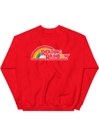 Reading Rainbow embroidered unisex red sweatshirt