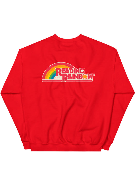 Reading Rainbow embroidered unisex red sweatshirt