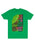 Green fitted unisex t-shirt with the text 'ONE FLEW OVER THE CUCKOO'S NEST' printed in a stylized font.