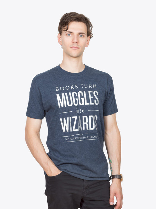 Books Turn Muggles into Wizards unisex t-shirt