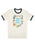 A white t-shirt with 'Little Golden Books' text and illustrations printed on the front, with midnight navy trim on the sleeves.