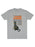 Heather gray fitted unisex t-shirt with a graphic print of a cat and text related to 'The Master and Margarita' book.