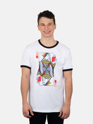 Queen of Books unisex ringer t-shirt