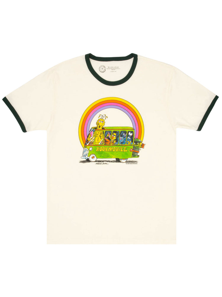 Sesame Street Bookmobile unisex ringer t-shirt