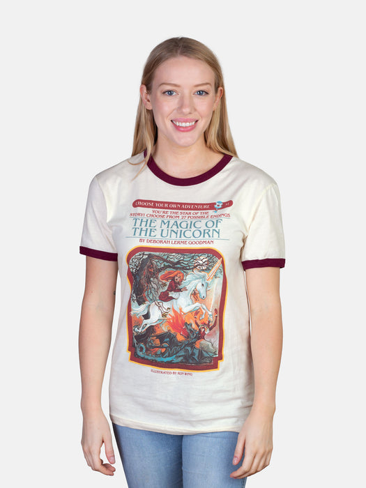 Choose Your Own Adventure: The Magic of the Unicorn unisex ringer t-shirt