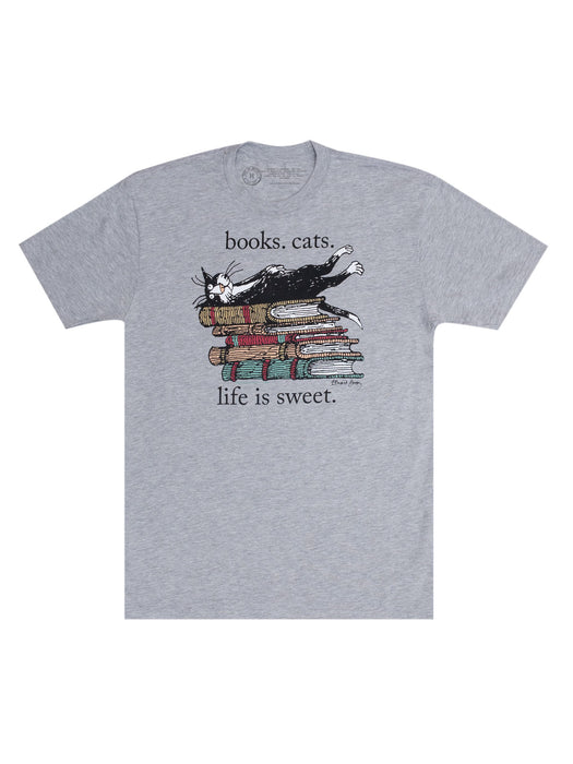 Books. Cats. Life is Sweet. unisex t-shirt