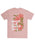 A pink fitted unisex t-shirt with text 'Meg & Jo & Beth & Amy' and floral patterns.