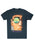 A navy-colored unisex t-shirt featuring a graphic of a person's face with a green eye, text, and a reference to the book 'Kafka on the Shore' by Haruki Murakami.