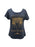 Women's navy blue t-shirt with a distressed print including the text 'The Odyssey of Homer' and a classical illustration.