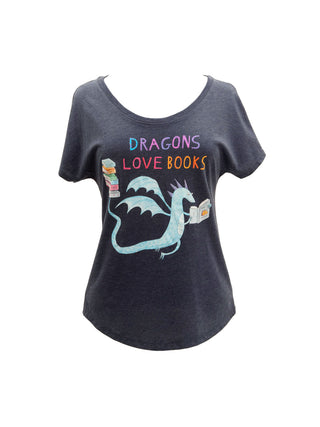 Dragons Love Books women's relaxed fit t-shirt