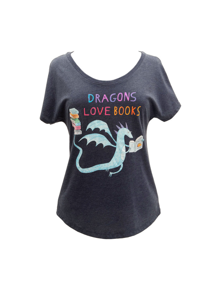 Dragons Love Books women's relaxed fit t-shirt
